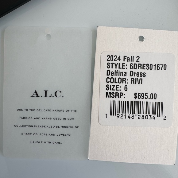 A.L.C. Delfina Asymmetrical Pleated Dress in Navy - Picture 11 of 11